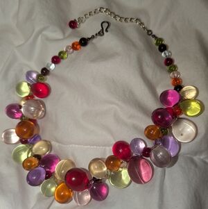 EVC CHUNKY COLORFUL LUCITE BALL NECKLACE